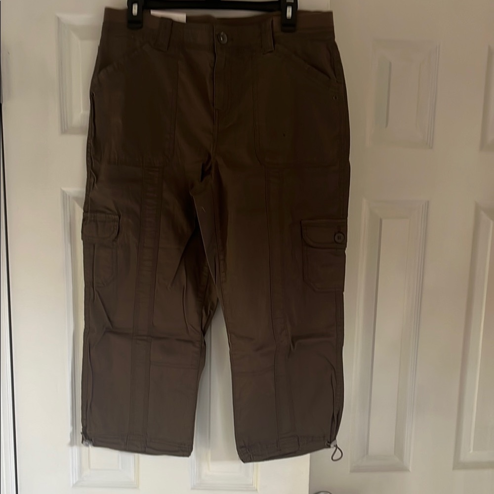 Style & Co Brown Capris Relaxed Fit Cropped Pants